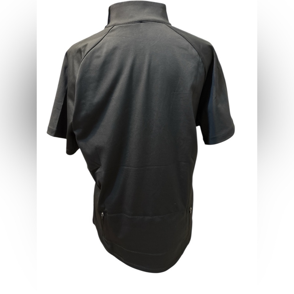 Medical Scrub Top.  Similar fabric as Lululemon, Small Black Half-Zip top. NWT - Picture 2 of 5